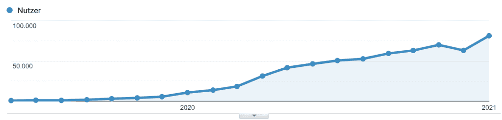 SEO Case Study wellabe - Gesamtentwicklung Google Analytics